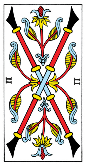 2 de Bâton Tarot de Marseille