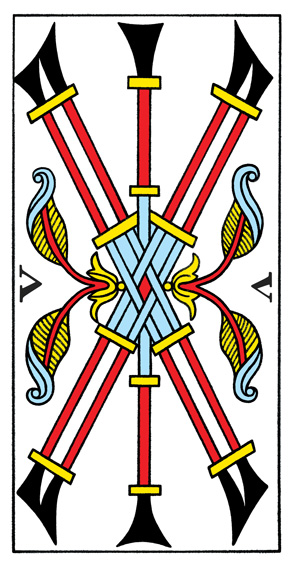 5 de Bâton Tarot de Marseille