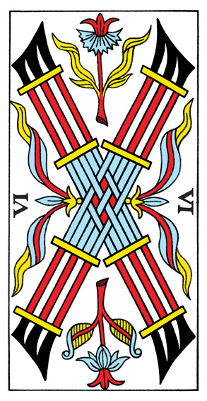 6 de Bâton Tarot de Marseille